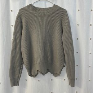 Gray Roolee scalloped knit sweater